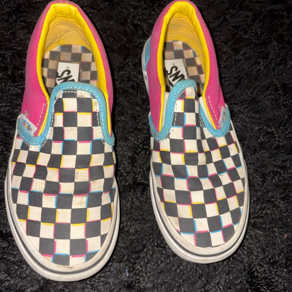 Vans Kids Multicolor Checkered Slip-On Sneakers